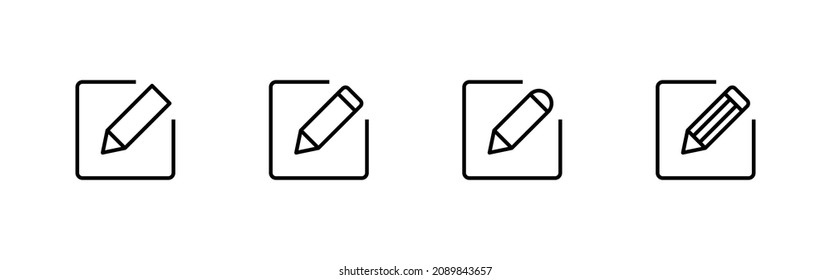 Icons Set bearbeiten. editieren Sie Dokumentzeichen und -symbol. Textsymbol bearbeiten. Bleistift. Anmelden