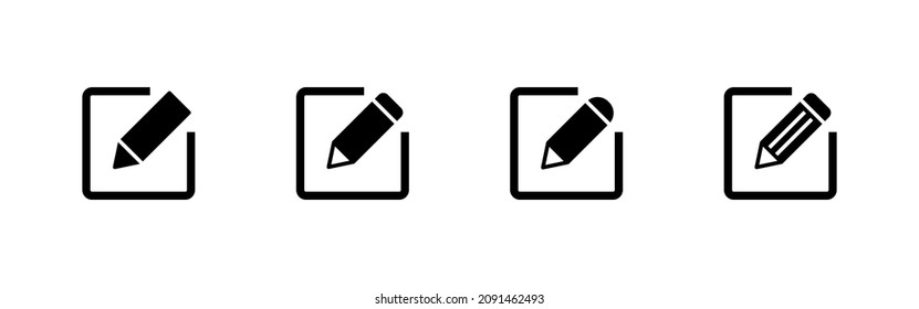 Edit icons set. edit document sign and symbol. edit text icon. pencil. sign up