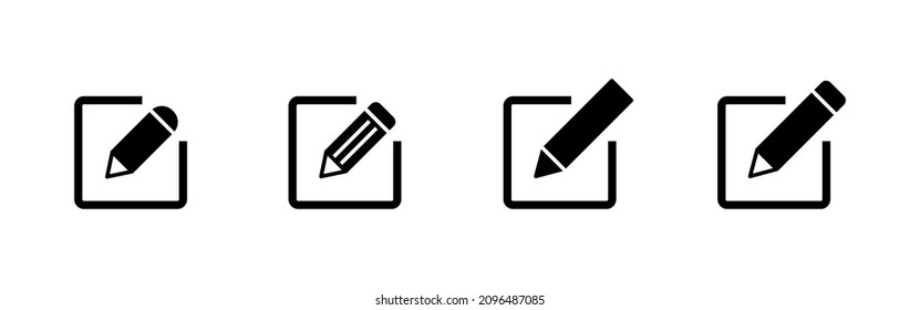 Edit icons set. edit document sign and symbol. edit text icon. pencil. sign up