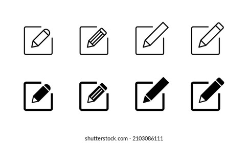 Edit icons set. edit document sign and symbol. edit text icon. pencil. sign up