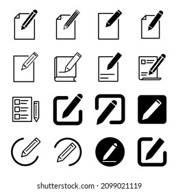 edit icons set. edit pack symbol vector elements for infographic web