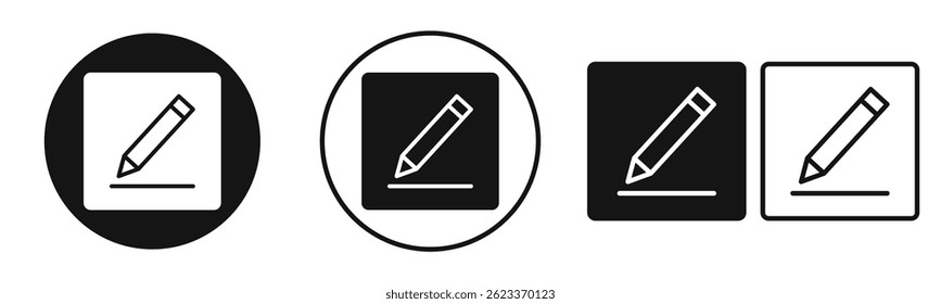 Edit icons in solid black and outlined style