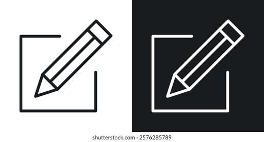 Edit icons in thin black and white stroke liner style