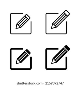 Icons-Vektorgrafik bearbeiten. editieren Sie Dokumentzeichen und -symbol. Textsymbol bearbeiten. Bleistift. Anmelden