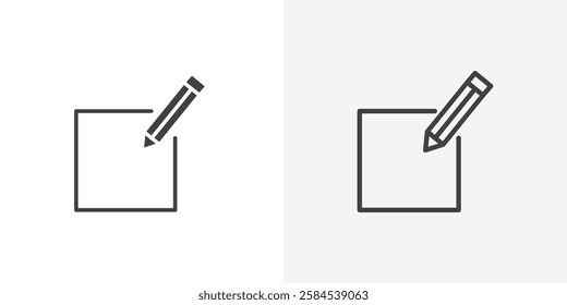 Edit icons vectors illustrations in black fill and liner versions