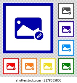 Editar iconos de color plano de imagen en marcos cuadrados