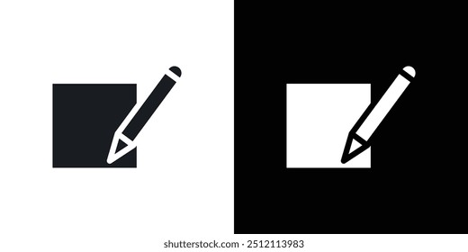 Edit Image Icon Black line art vector logo set