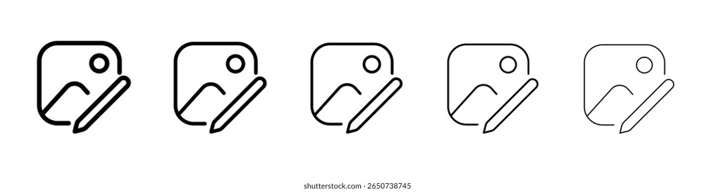 ícone editar imagem ilustração plana definir logotipo