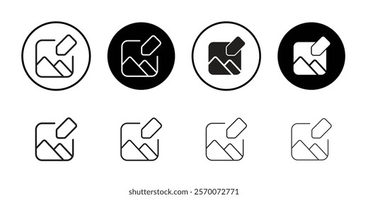 Edit Image Icon Outline vector for web ui