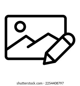 edit image line icon illustration vector graphic