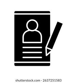Edit Info glyph, mini illustration icon. use for modern concept, print, UI, UX kit, web and app development. Vector related to account management, ecommerce, banking and finance.