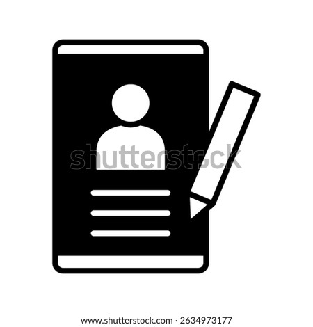 Edit Info glyph, mini illustration icon. use for modern concept, print, UI, UX kit, web and app development. Vector related to account management, ecommerce, banking and finance.