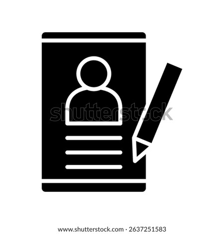 Edit Info glyph, mini illustration icon. use for modern concept, print, UI, UX kit, web and app development. Vector related to account management, ecommerce, banking and finance.