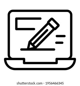 Edit information icon. Outline edit information vector icon for web design isolated on white background