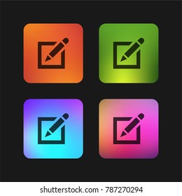 Edit interface symbol four color gradient app icon design