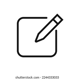 Edit line icon isolated on white background. Black flat thin icon on modern outline style. Linear symbol and editable stroke. Simple and pixel perfect stroke vector illustration. 