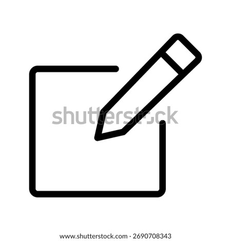 Edit Line Icon — Minimal Pencil and Writing Symbol for Design, Text, and Content Editing Concepts