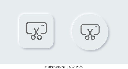 Edit line icon in neomorphic design style. Editing tool signs vector illustration.