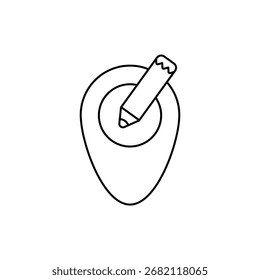 Icono de Locación de Editar Esquema editable de trazos EPS.
