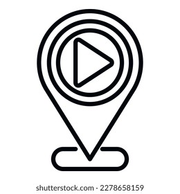 Edit location movie icon outline vector. Video montage. Film motion