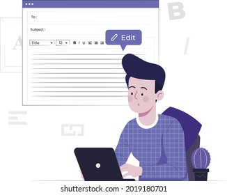 Edit mail body concept flat design illustration