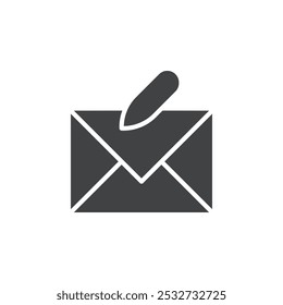 Edit mail icon flat and simple set design