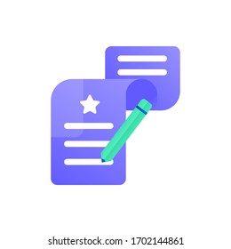 Edit the main office document flat icon with gradient style. Edit office file icon. Editing file icon for business and presentation 