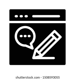 edit message glyph flat vector icon