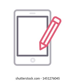 edit mobile colour line vector icon