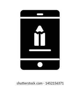edit mobile glyph flat vector icon