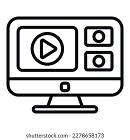 Edit movie icon outline vector. Video film. Editor creative