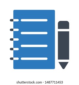edit note book glyph colour vector icon