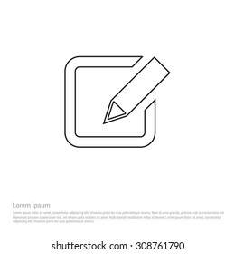 edit Outline Icon, Vector Illustration, Flat pictogram icon