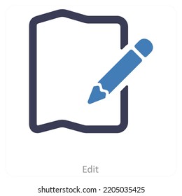 Edit And Edit Page Icon Concept