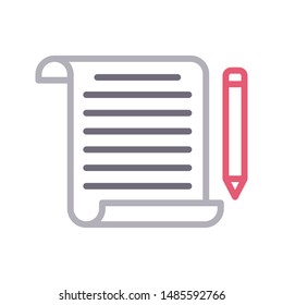 edit paper colour line vector icon