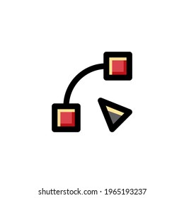 Edit Paths by Nodes User Interface Outline Icon Logo Vector Illustration
