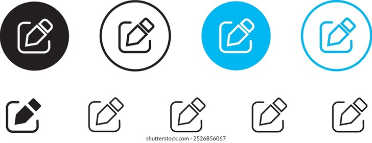 editar ícono de pluma, crear modificar Botón de signo de pluma, ícono de lápiz, ícono de Registrarse editar íconos de documento de archivo de texto