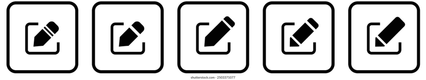 Edit pen icon line art, create modify pen sign button, Pencil icon, sign up icon - editing text file document icons.