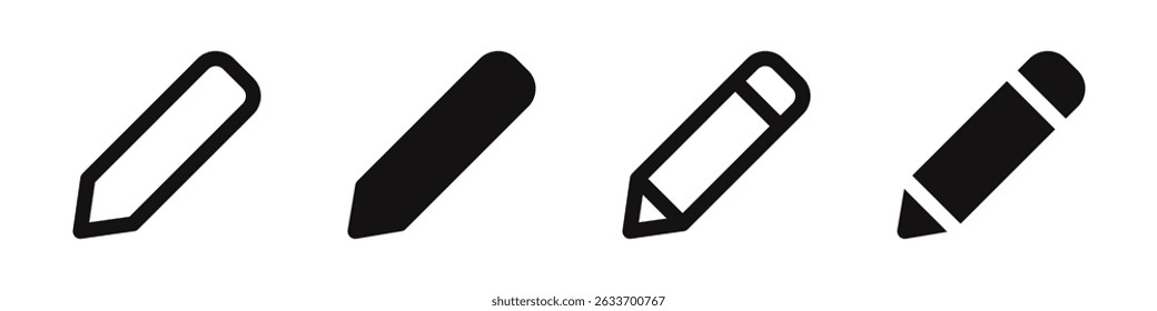 Conjunto de iconos de Editar pen. colección de símbolo de Registrarse. Ilustración vectorial.