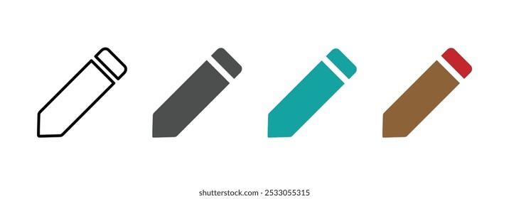 Conjunto de iconos de vector de pluma de Editar. Icono de lápiz