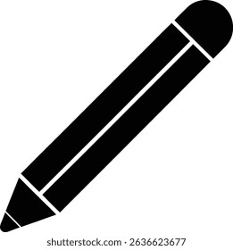 Edit Pencil Filled Silhouette Vector Icon for Creative Work