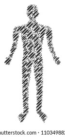 Edit pencil human avatar. Vector edit pencil icons are combined into human combination.