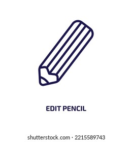 edit pencil icon from education collection. Thin linear edit pencil, pencil, edit outline icon isolated on white background. Line vector edit pencil sign, symbol for web and mobile