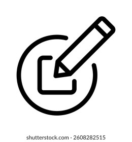 Edit Pencil Icon – Target and Writing Tool Vector Symbol for UI and Web Design
