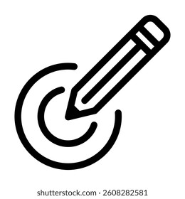 Edit Pencil Icon – Target and Writing Tool Vector Symbol for UI and Web Design
