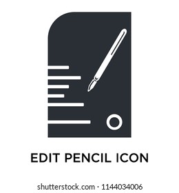 Edit Pencil icon vector isolated on white background for your web and mobile app design, Edit Pencil logo concept