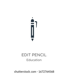 Edit pencil icon vector. Trendy flat edit pencil icon from education collection isolated on white background. Vector illustration can be used for web and mobile graphic design, logo, eps10
