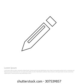 Edit Pencil Outline Icon, Vector Illustration, Flat pictogram icon