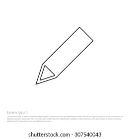 Edit Pencil Outline Icon, Vector Illustration, Flat pictogram icon