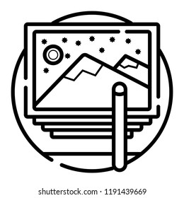 Edit photo icon. Vector illustration